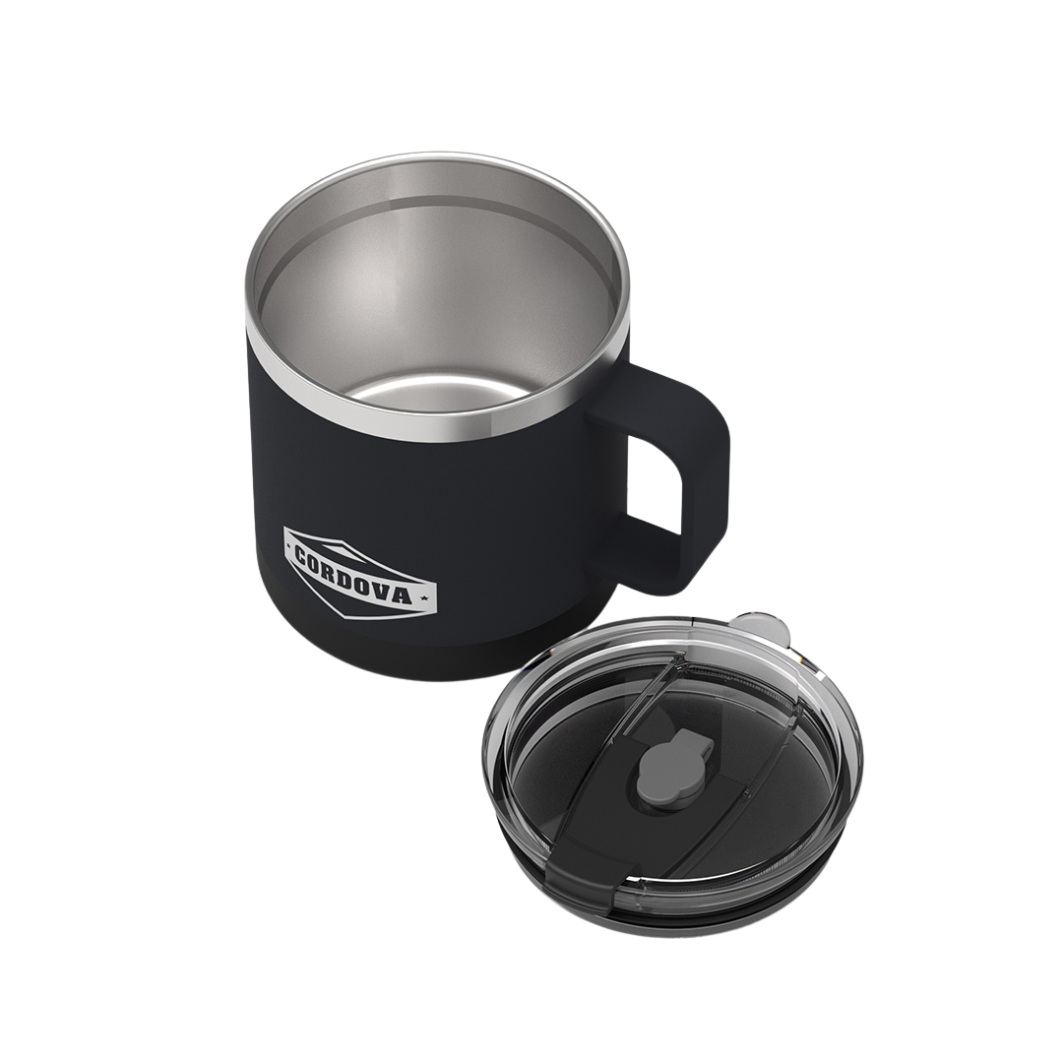Obsidian 14oz No-Spill 14 oz Stainless Steel Insulated Mug with lid removed