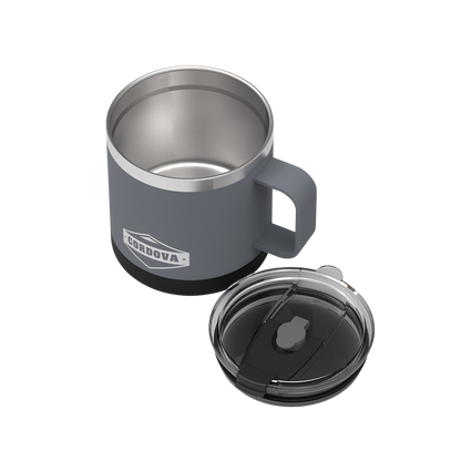Scree Gray 14oz No-Spill 14 oz Stainless Steel Insulated Mug with lid removed