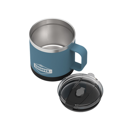 Yonder Blue 14oz No-Spill 14 oz Stainless Steel Insulated Mug with lid removed