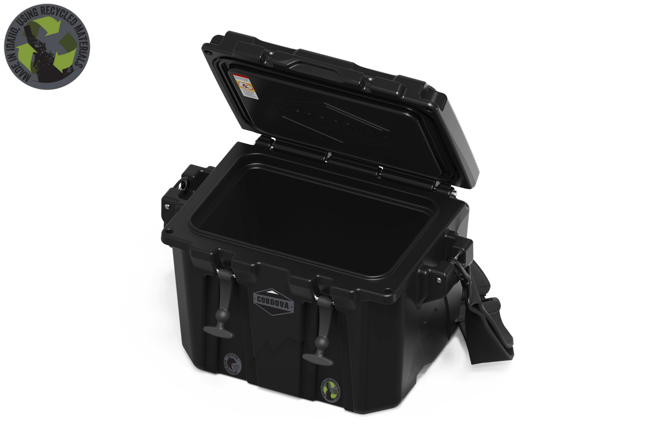 Recycled Black Obsidian Hard Cooler | Cordova Outdoors Recycled Black Obsidian Hard Cooler | Cordova Outdoors