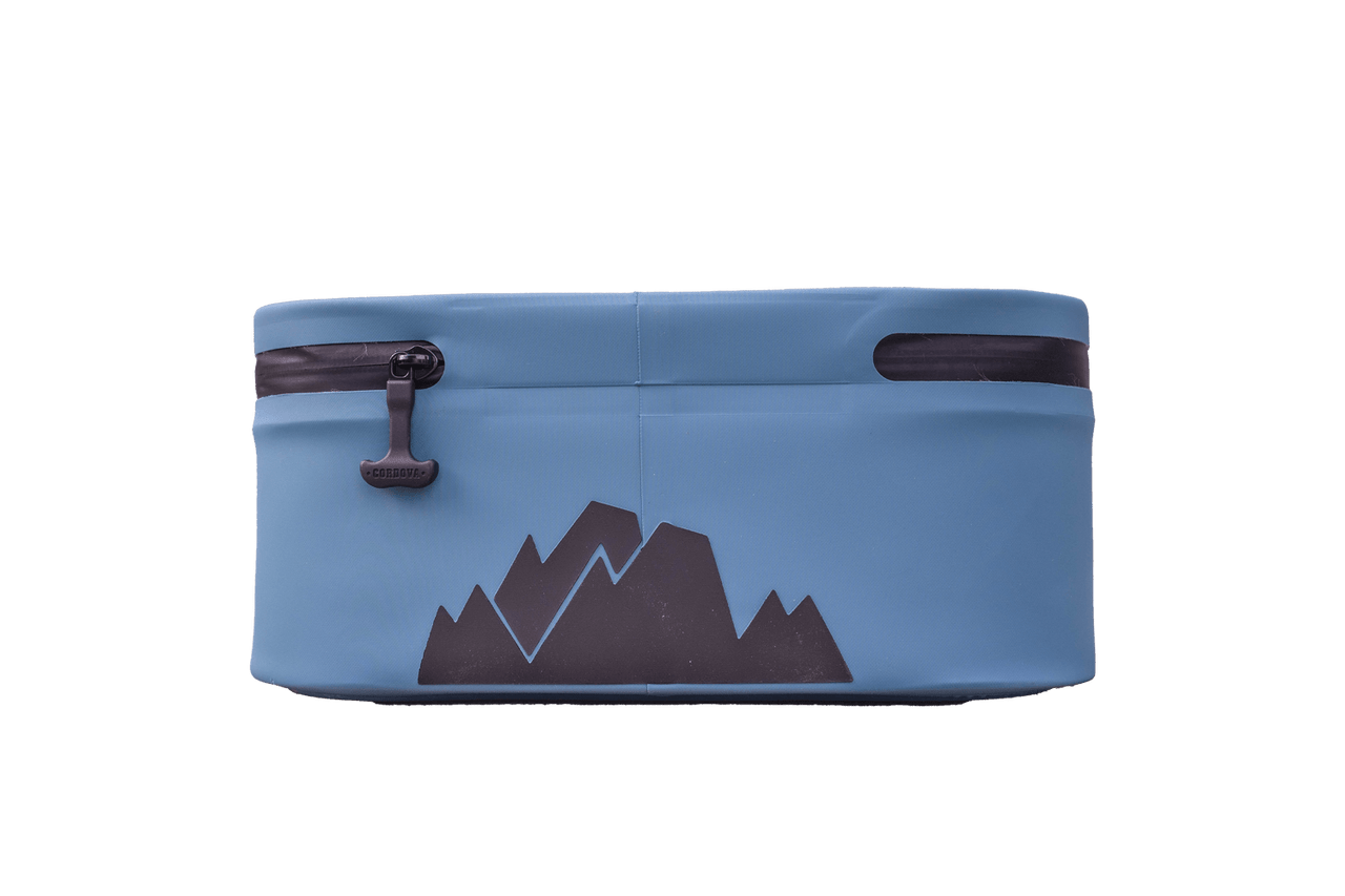 Bottom view of yonder blue Cordova insulated cooler lunch bag cooler [Yonder]