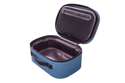 Looking inside a yonder blue Cordova insulated cooler lunch bag [Yonder]